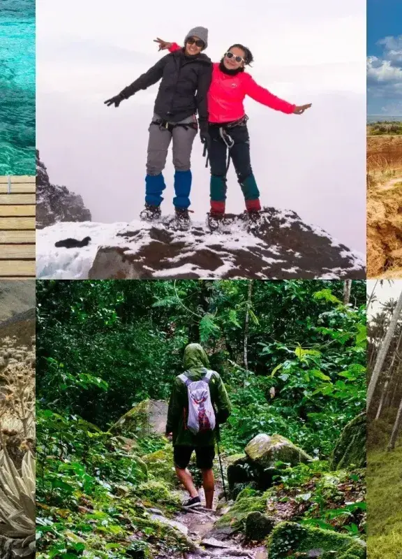 Montaje de turistas explorando Colombia Montaje de turistas explorando Colombia