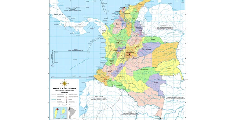 Organizaci 243 n Pol 237 tico Administrativa del pa 237 s Marca Pa 237 s Colombia