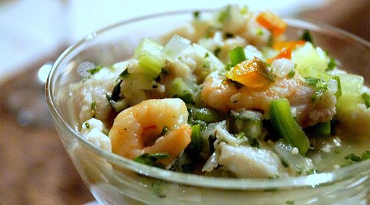 Ceviche, exotic food and aphrodisiac from colombia