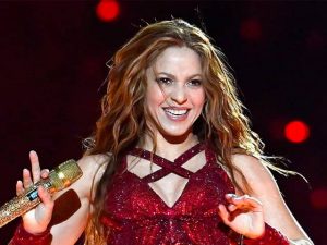 Shakira on stage. 