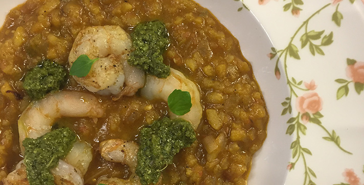 Langostinos con salsa, el tercer plato de la experiencia en Oculto | Marca País