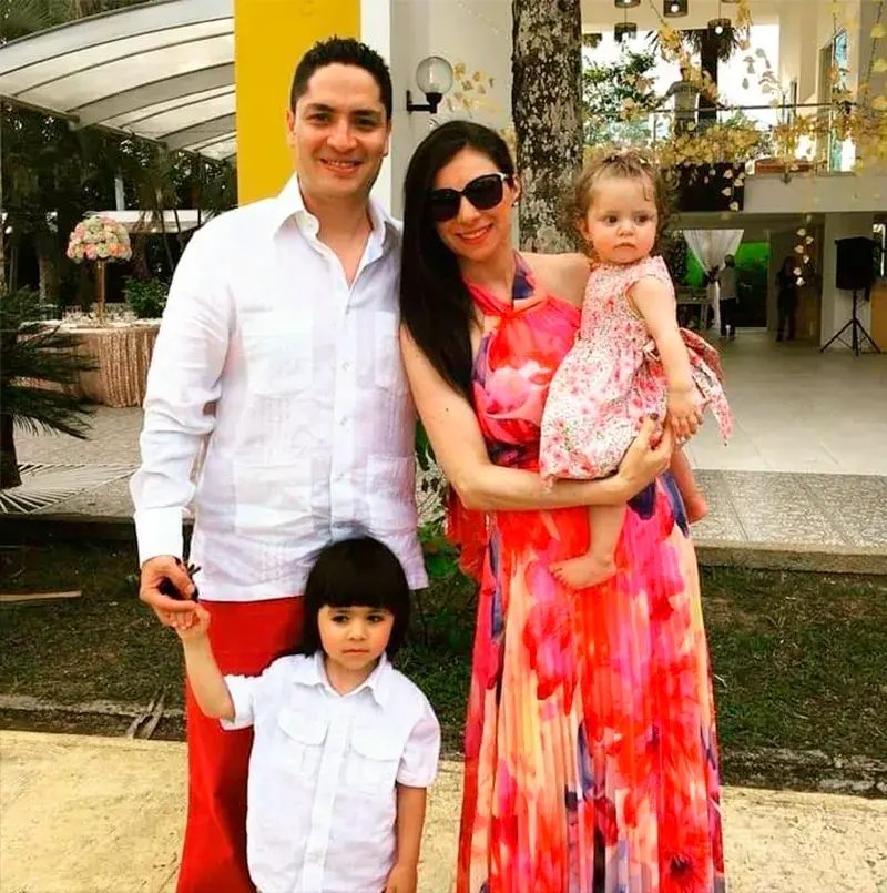 Renée Gerges with her husband and her two children