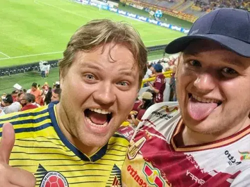 Stas Konstantinov y Michael Gerber en el estadio Manuel Murillo Toro, de Ibagué.