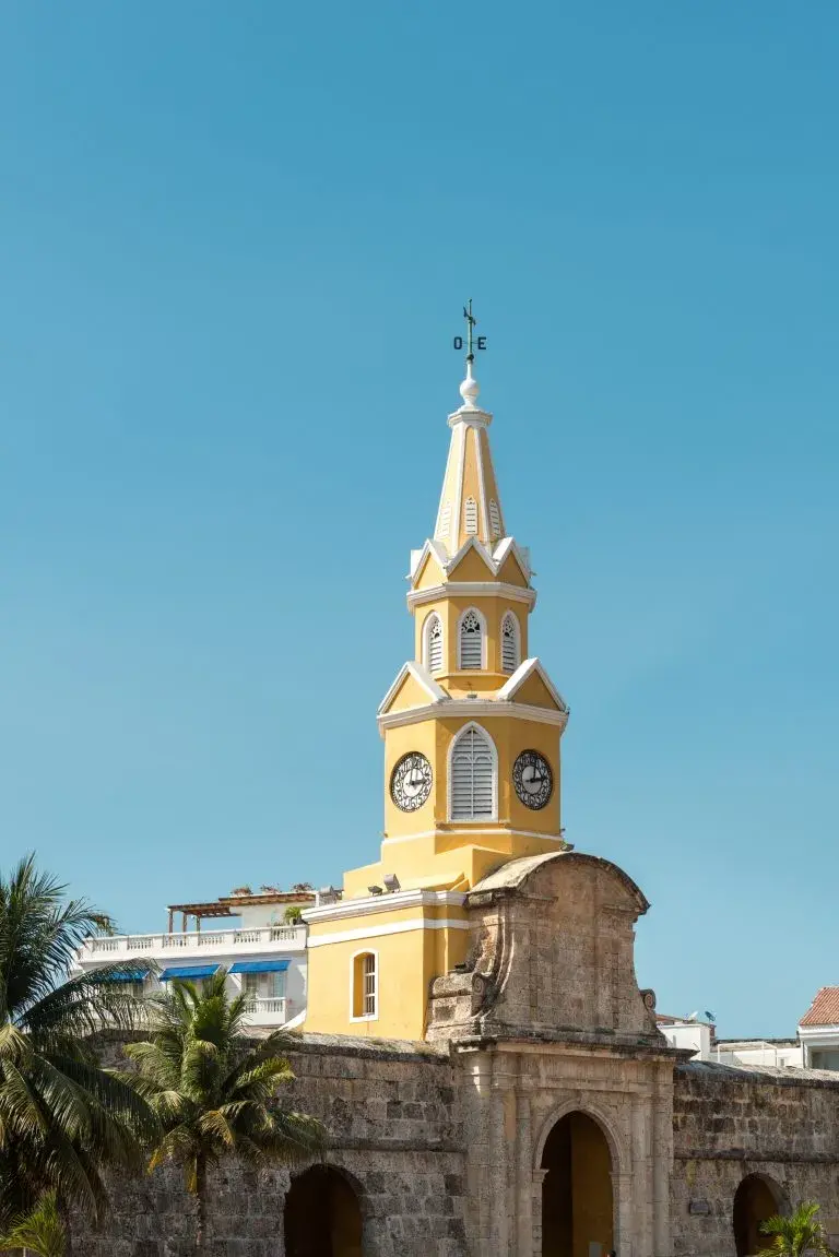 Exterior view of the Clock Tower in Cartagena