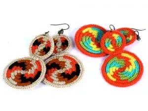 Arete tejido en wayúu