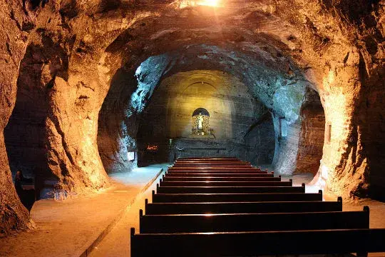 Interior of the Salt Cathedral of Zipaquira.