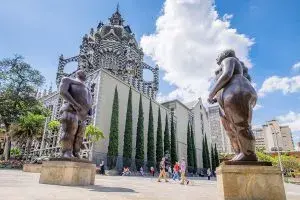 Botero's sculptures and Palace of Culture in Medellin, Colombia.