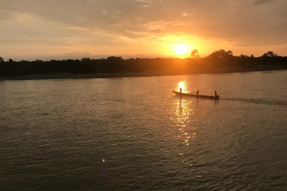 Sunset on the Colombian river, Atrato
