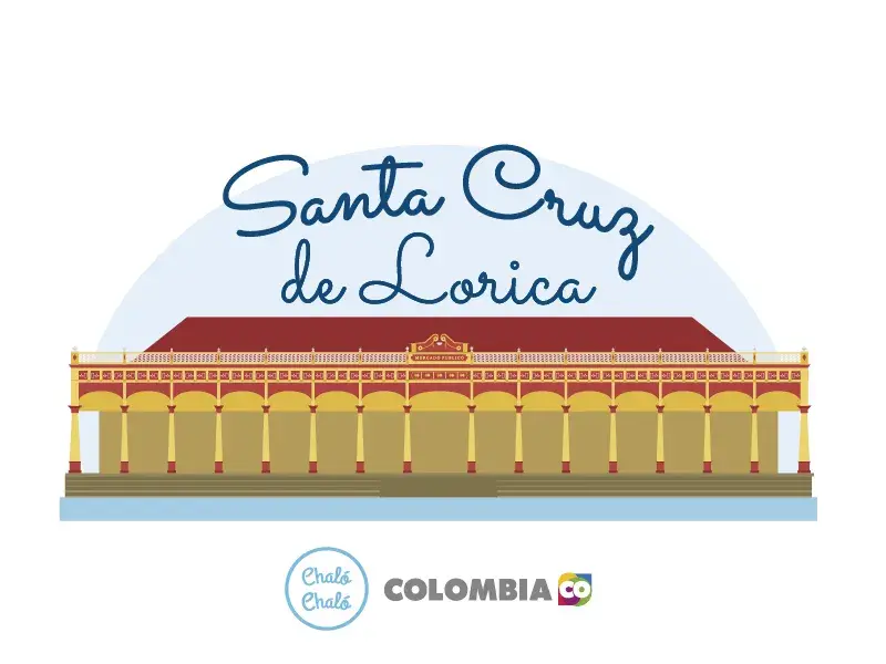 Ilustración del mercado público de Santa Cruz de Lorica