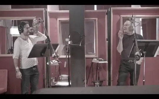 Gregorio Uribe en estudio con Rubén Blades