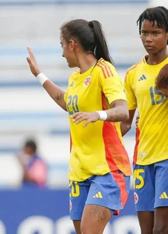 Jugadoras de la selección femenina de Colombia celebrando un gol en equipo Jugadoras de la selección femenina de Colombia celebrando un gol en equipo
