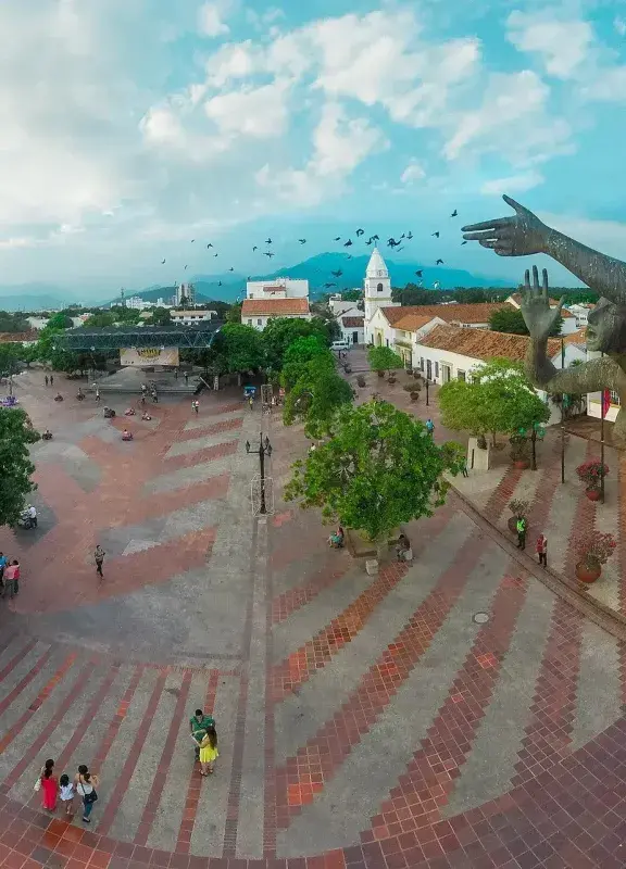 Aerial view of a square in Valledupar Aerial view of a square in Valledupar