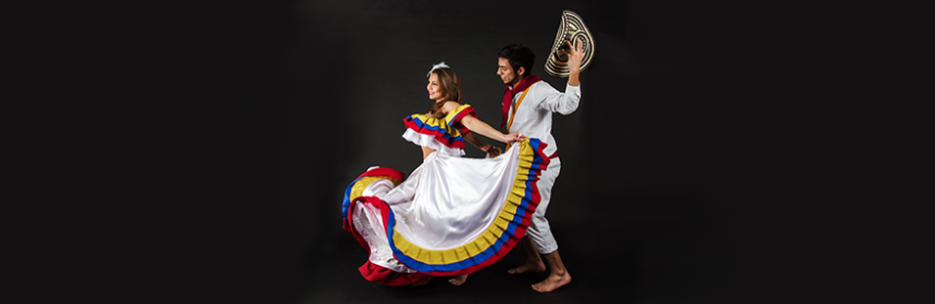 Cumbia colombiana traje típico, baile típico colombiano, vestuario de la cumbia