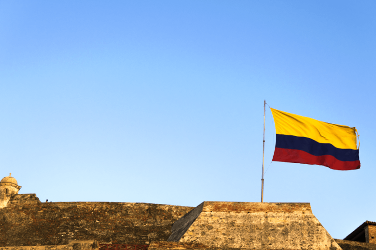 Bandera de Colombia en Cartagena