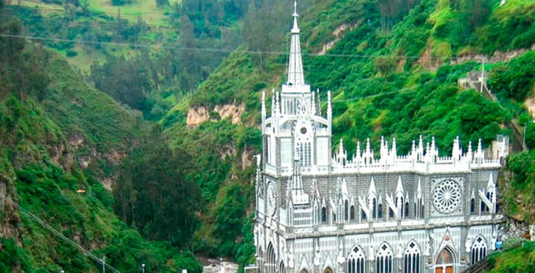 Catedral de las lajas en Nariño, ipiales, colombia, maravillas colombianas