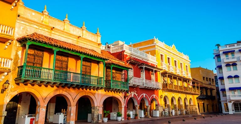 Edificios coloniales del centro de Cartagena.