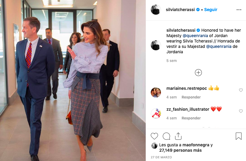 Queen Rania, Silvia Tcherassi, diseñadora colombiano, moda 