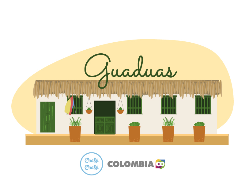 Guaduas, uno de los pueblos patrimonio de Colombia - Ilustración de Guaduas, en donde se ven las casas coloniales | Marca País Colombia