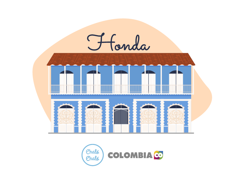 Honda, uno de los pueblos patrimonio - Ilustración de Honda, en donde se ven sus casas coloniales | Marca País Colombia