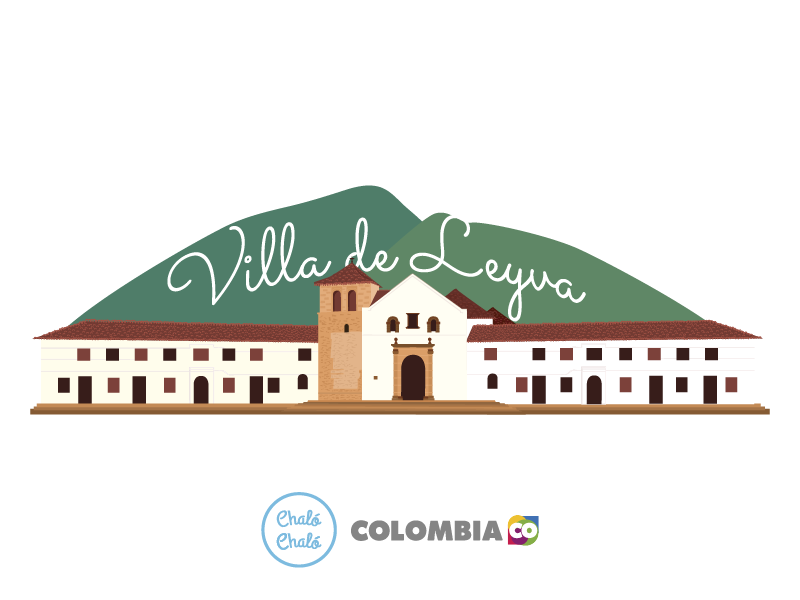 : Villa de Leyva, uno de los pueblos de Colombia - Ilustración de Villa de Leyva, en donde se ve la Plaza Mayor | Marca País Colombia
