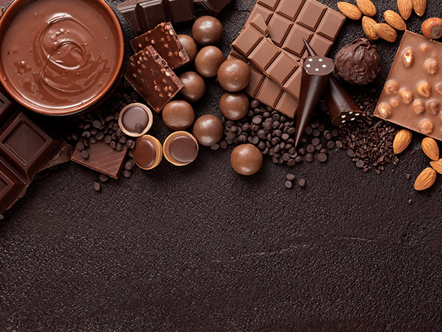 Chocolates colombianos en diferentes presentaciones.