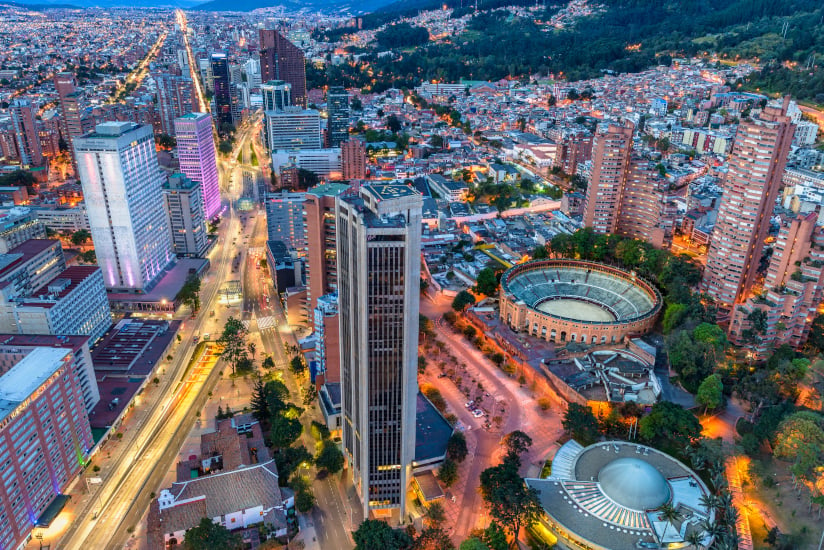 Bogotá, uno de los principales centros de negocios en Colombia.
